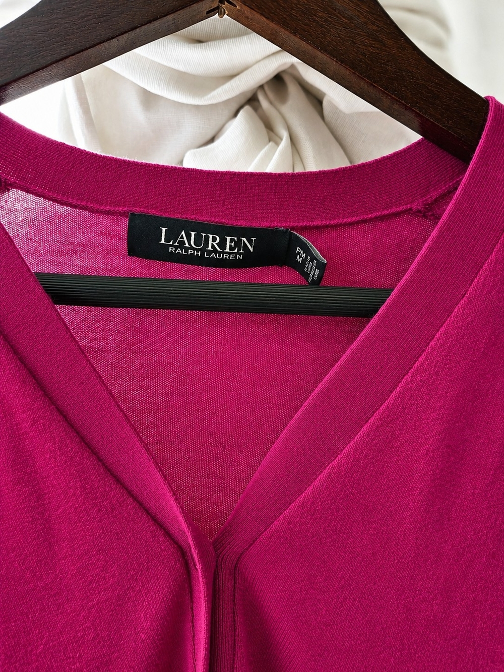 Ralph Lauren Fuchsia V-Neck Lightweight Sweater - Picture 2 of 5